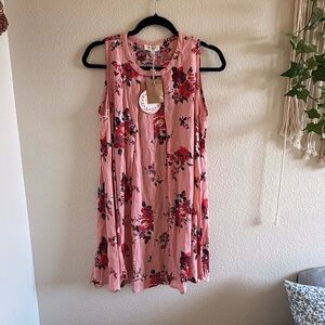 Umgee Pink Floral Mini Dress